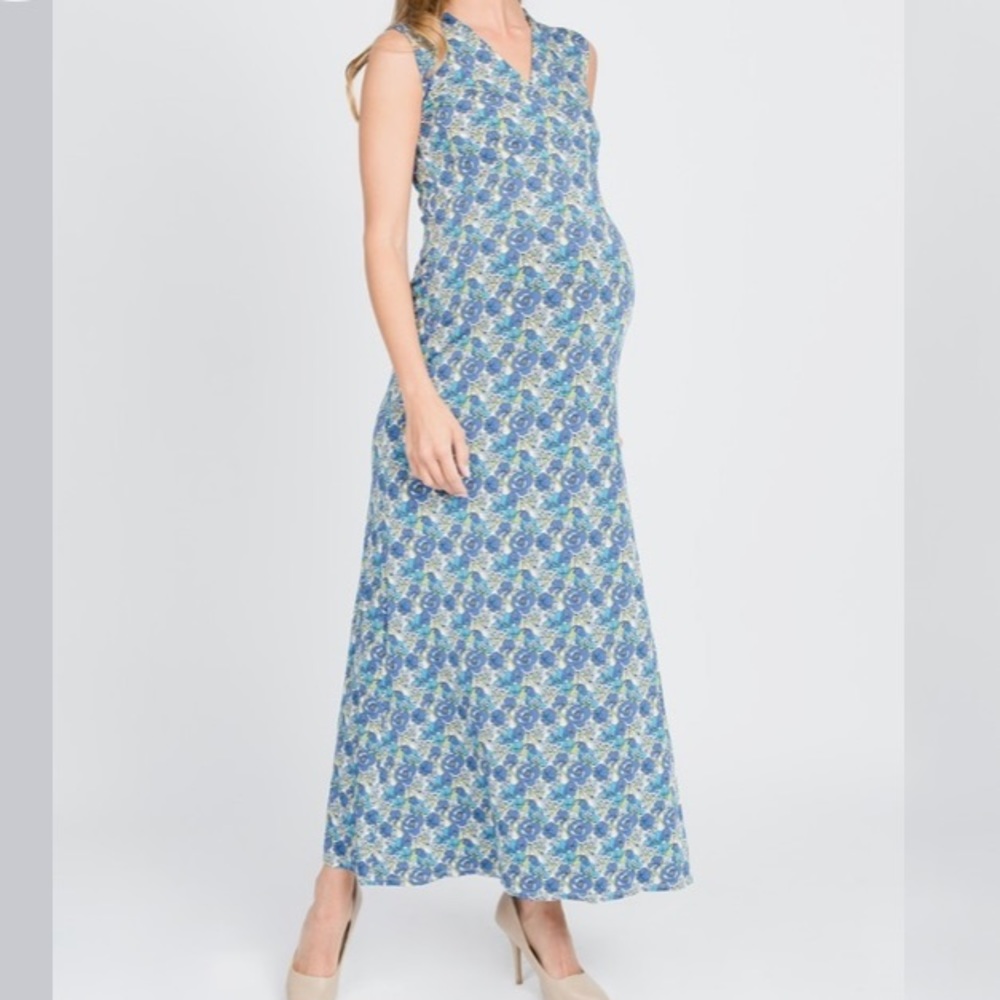 Leota maternity faux wrap maxi dress